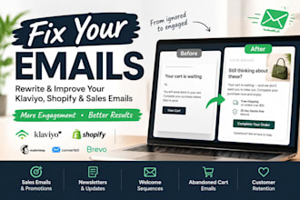 rewrite klaviyo shopify design email campaigns and redesign sales emails