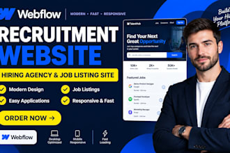 design webflow recruitment website hiring agency website job listing site