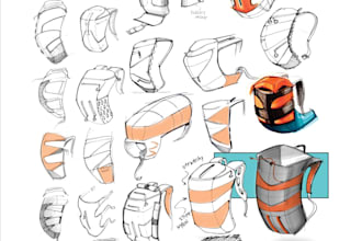 design hiking waterproof boot, hiking torchlight, hiking backpack, gear, chair