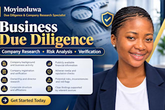 conduct business due diligence, company research, risk analysis, verification