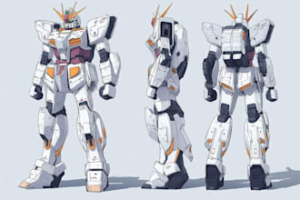 illustration and concept mecha, gundam