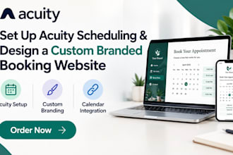 setup acuity and design custom acuity scheduling site with your brand