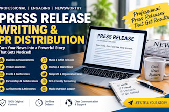 write professional PR articles and press releases for media