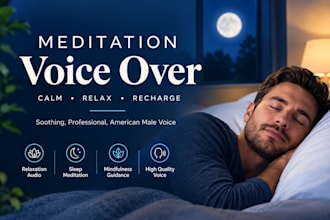 record meditation voice over gentle guided sessions sleep affirmations wellness