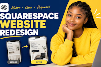redesign your squarespace website to modern design, squarespace website redesign
