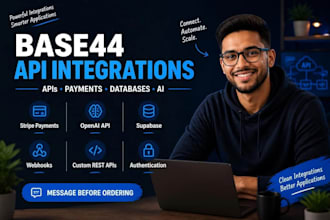 do base44 integration stripe openai supabase webhooks API