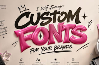 make custom font typography typeface font design wordmark letttering  font logo