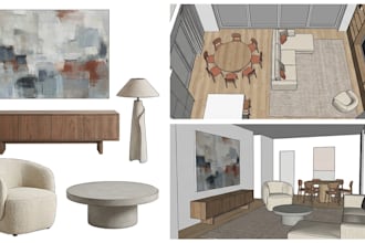 do 2d furniture layout plan, home decor moodboard with ikea pax shopping list