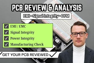 review your pcb for emi, signal integrity and manufacturing issues