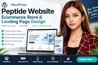 peptide wordpress website fda complaint ecommerce store landing page design