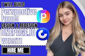 build onepage io website redesign and perspective  funnel and landing page