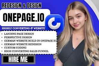 build onepage io website page and perspective recruiting funnel social media ads