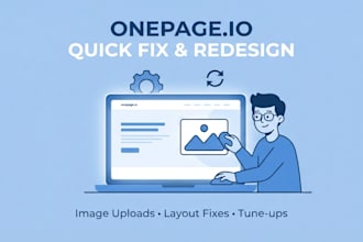 redesign, fix, and optimize your existing onepage io website