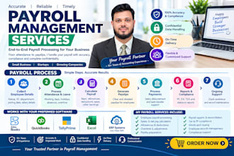 manage payroll processing, payslips and payroll reports