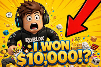 design viral mr beast style youtube thumbnail for gaming podcast vlog