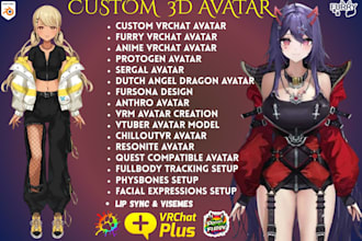 create a custom anime furry nsfw vtuber avatar model