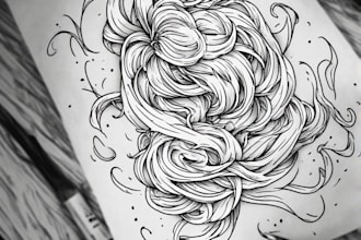 custom linework tattoo design unique fine line tattoo