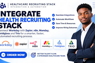 integrate health recruiting stack workday zapier make n8n monday fieldglass trio