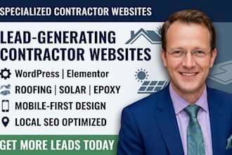 design a roofing solar or epoxy flooring contractor website
