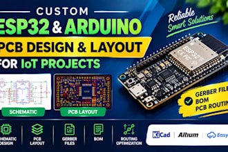design custom esp32 arduino pcb layout for iot projects