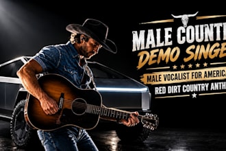 be country male ballad singer, custom americana country acoustic guitar player