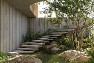visualize residential yard, patio, and outdoor deck architectural designs