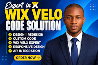 develop wix website using wix velo, wix code, and database design wix features