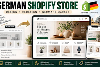 design or redesign a german shopify store for the german ecommerce market