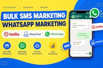 bulk sms marketing whatsapp marketing twillo manychat whatsapp chatbot