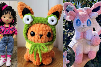create handmade soft custom plush toy stuffed animals crochet kawaii plushie