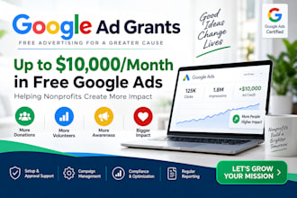 setup and manage google ads grant PPC campaigns for nonprofit