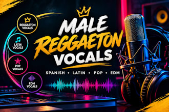be your male reggaeton singer for spanish reggaeton, pop, edm and latin vocals