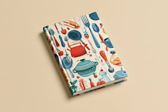 do custom cookbook cover design, ebook cover, recipe book cover