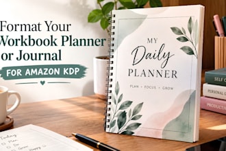 format your workbook planner or journal for amazon KDP