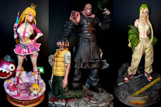 3d print and paint custom anime figure statue miniature 3d model stl resin print