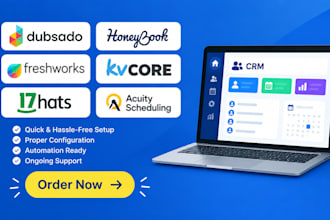 setup dubsado honeybook freshworks kvcore crm account 17hats acuity scheduling