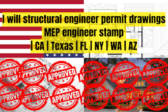 structural engineer permit drawings mep engineer stamp ca texas fl ny wa az