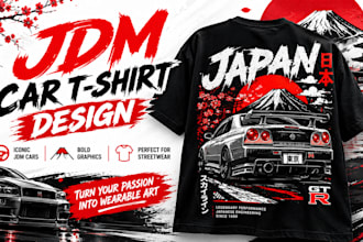 design jdm car t shirt automotive streetwear graphics