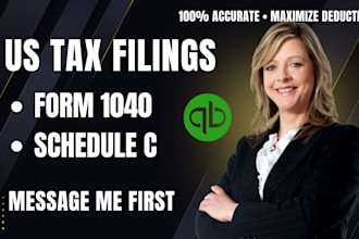 do US tax return preparation form 1040 and schedule c tax filing