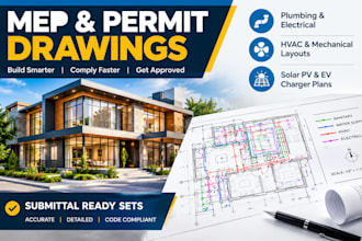 design mep permit drawings plumbing electrical hvac solar