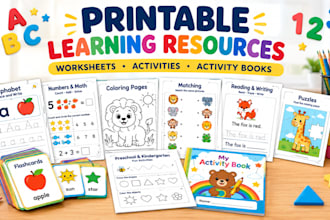 create printable worksheet, activities and learning resources for kids