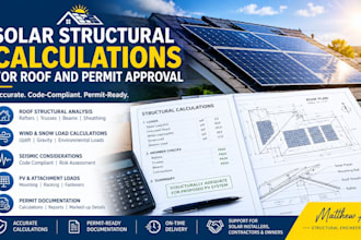 provide solar structural calculations for roof and permit approval