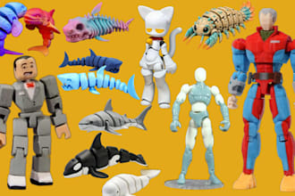 sculpt 3d articulated model 3d toy flexi toy articulated toy stl for 3d printing
