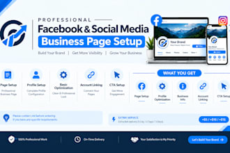 create professional facebook and instagram business page setup