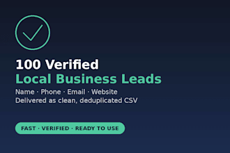 scrape 250 verified local business leads with contact details