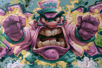 design canvas wall art and mural in graffiti street art