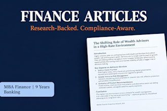 write publish ready finance articles for fintech and wealth brands