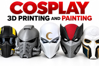 3d print cosplay mask and wearable helmet paint commission for custom props