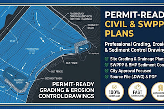 design civil grading plan swppp erosion and sediment control drawings