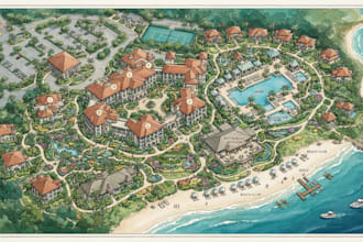create custom hotel map, resort, campground,  and guest navigation maps